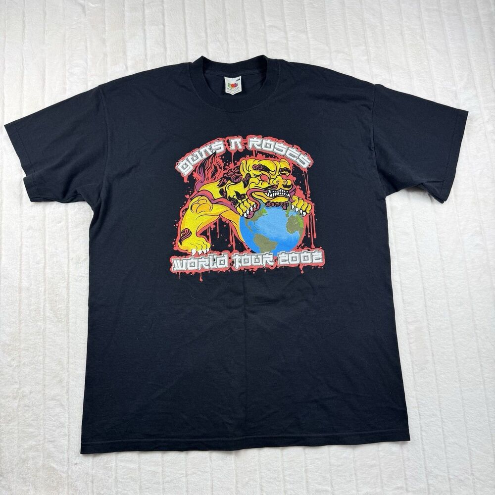 VTG Guns N Roses Chinese Democracy World Tour T-Shirt Men XL Double Side Print